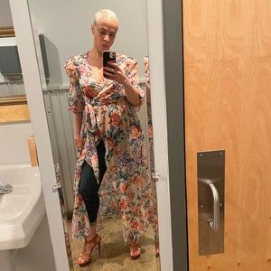 Express floral wrap dress